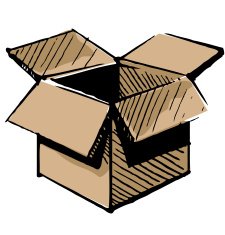 Open box icon isolated on white background
