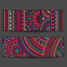 Abstract vintage ethnic card set
