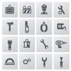 Constructor icons building icons vector