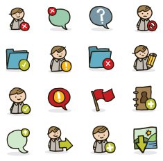 Hand drawn user icons