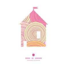 Vector doodle circle texture house silhouette pattern frame