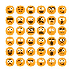 Set of different smiling icons