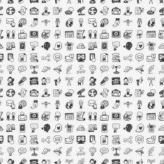 seamless doodle communication pattern N99