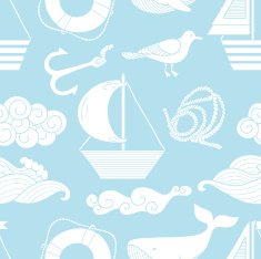 Sea seamless pattern N14