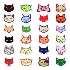 Collection of cat icons illustration N9