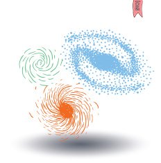 Galaxy set doodle Vector illustration