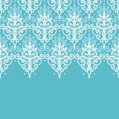 Light blue swirls damask horizontal seamless pattern background