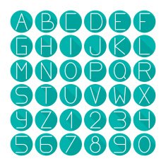 Simple colorful font Alphabet set Vector letters and numbers