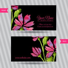 Elegant business card with bouquet of flowers N4