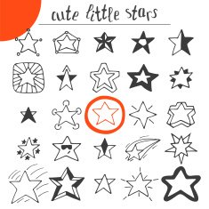 Hand drawn cute little stars