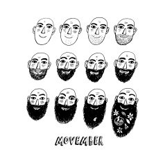 No shave november or Movember illustration