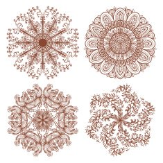 Set of four hand drawn ornaments N18