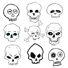 Hand Drawn Skull Set