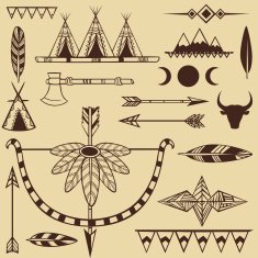Set of american indian's objects