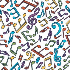 Vector musical pattern with notes N10