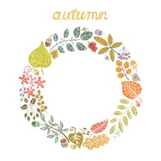 Decorative Autumn leaves wreath N3