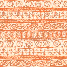 tribal orange ornament N2