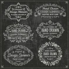 Chalkboard Frames Banners and Floral Wreath