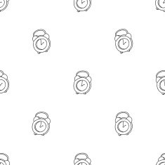 Seamless pattern with the alarm clock Time background Vector illustration N3