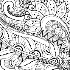 Vector Monochrome Floral Background N37
