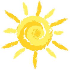 Isolated Cute Crayon Sun Vector Image N2