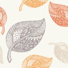 Doodled Leaf Seamless Pattern