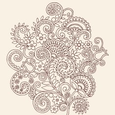 Henna Mehndi Flowers and Paisley Doodle N2