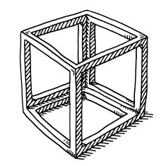 Cube Frame Abstract Drawing