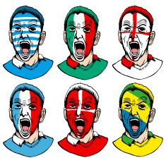 Soccer fans face paint N3