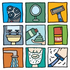 Shaving icon blocks