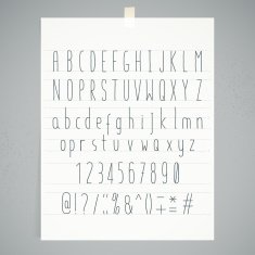 White Paper Adhesive Tape Gray Wall Condensed Handwriting Alphabet