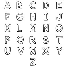 Vector Set of Letters Alphabet ABC N9