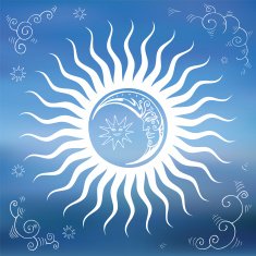 Vintage Sky sun moon clouds stars