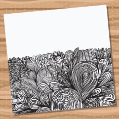 Card with hand drawn abstract doodles