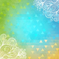 Geometric background with doodles and triangles N2