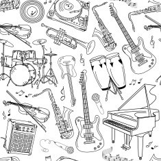 music seamless pattern N11