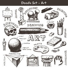 Doodle set - art Vector illustration