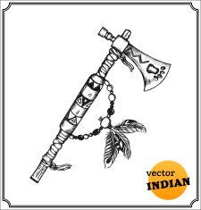 American Indians tomahawk