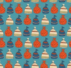 Holiday seamless pattern with sacks of gifts N2