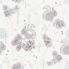 Seamless pattern with squirrels N2