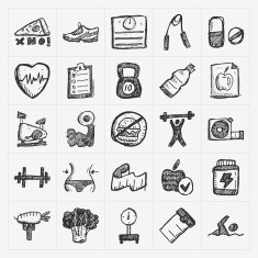 Doodle fitness icons N4