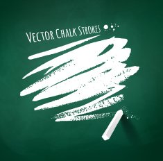 Hand drawn chalk strokes on green chalkboard background