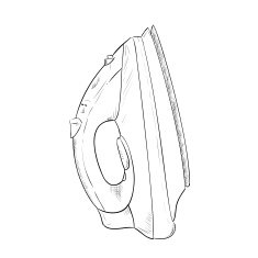 Vector sketch hand drawn of steam iron