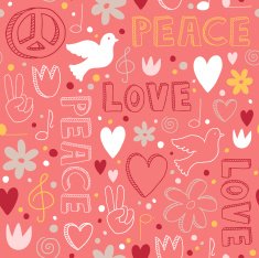 Hand-drawn seamless pattern with symbols of peace N4