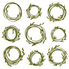 Set of 9 hand drawn branches N2