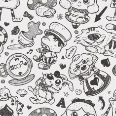 seamless Alice in Wonderland pattern N7