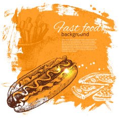 Vintage fast food background N7