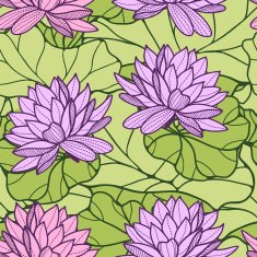 Water lily seamless ornament