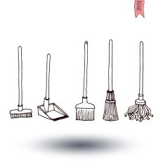 set of brooms vector illustration N4