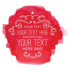 Watercolor Flourish Red Label